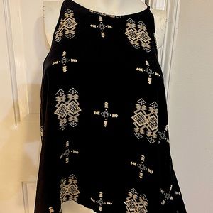 Blue and white patterned tank top